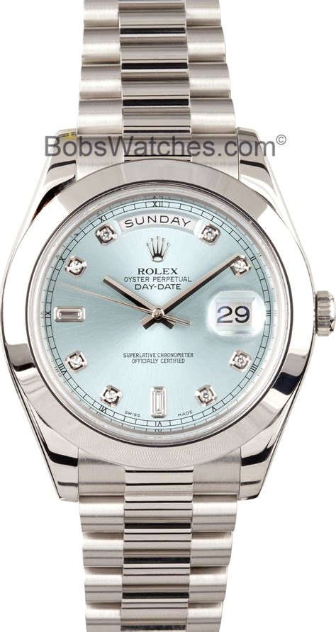 rolex day-date platinum president blue replica|rolex diamond bracelet price.